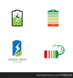 Eco energy battery vector icon illustration