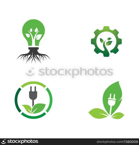 Eco energy icon logo creative vector illustration