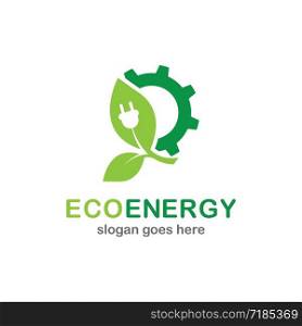 Eco energy icon logo creative vector illustration