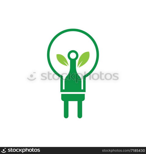 Eco energy icon logo template vector illustration