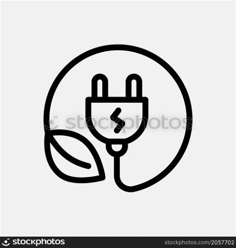 eco energy icon vector line style
