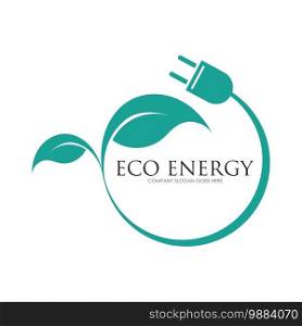 Eco energy logo template vector icon illustration