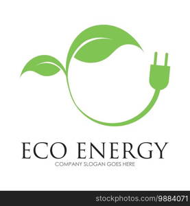 Eco energy logo template vector icon illustration