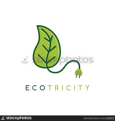 Eco energy symbol icon logo logotype template - Green ecology friendly electricity