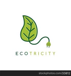 Eco energy symbol icon logo logotype template - Green ecology friendly electricity