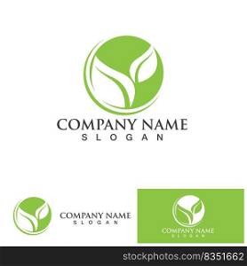 Eco Energy Vector Logo with leaf symbol. Green color with flash or thunder graphic. Nature and electricity renewable. This logo is suitable for technology, recycle, organic.