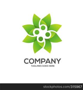 Eco environment green leaf nature community logo vector, Nature green leaf vector logo logotype