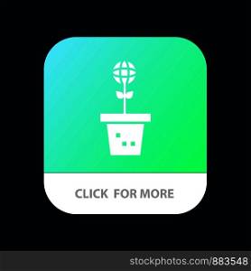 Eco, Environment, Mold, Nature, Plant Mobile App Button. Android and IOS Glyph Version