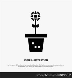 Eco, Environment, Mold, Nature, Plant solid Glyph Icon vector