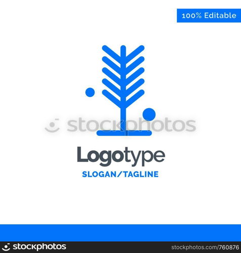 Eco, Environment, Nature, Summer, Tree Blue Solid Logo Template. Place for Tagline