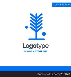 Eco, Environment, Nature, Summer, Tree Blue Solid Logo Template. Place for Tagline