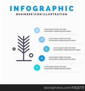Eco, Environment, Nature, Summer, Tree Line icon with 5 steps presentation infographics Background