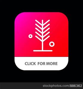 Eco, Environment, Nature, Summer, Tree Mobile App Button. Android and IOS Line Version