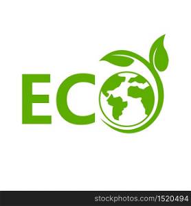 Eco flat vector icon. Ecology flat vector sign Vector illustration