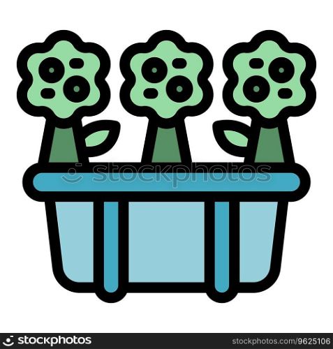 Eco flower icon outline vector. Garden plant. House nature color flat. Eco flower icon vector flat