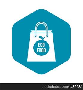 Eco food bag icon. Simple illustration of eco food bag vector icon for web. Eco food bag icon, simple style