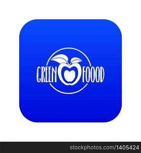 Eco food icon blue vector isolated on white background. Eco food icon blue vector