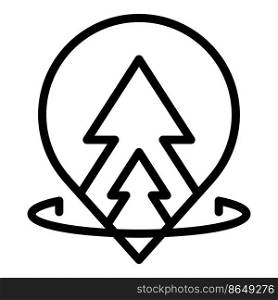 Eco forest location icon outline vector. Walk nature. Travel people. Eco forest location icon outline vector. Walk nature
