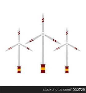 Eco free wind turbine icon. Flat illustration of eco free wind turbine vector icon for web design. Eco free wind turbine icon, flat style