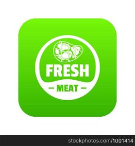 Eco fresh meat icon green vector isolated on white background. Eco fresh meat icon green vector