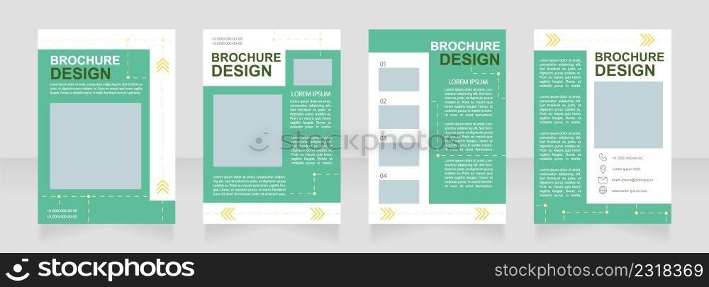 Eco friendly goods and services blank brochure design. Template set with copy space for text. Premade corporate reports collection. Editable 4 paper pages. Arial, Myriad Pro fonts used. Eco friendly goods and services blank brochure design