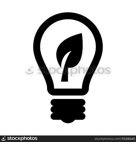 Eco friendly lamp, icon on isolated background