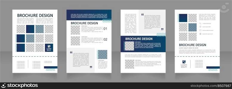 Eco friendly power generating technology blank brochure design. Template set with copy space for text. Premade corporate reports collection. Editable 4 paper pages. Montserrat font used. Eco friendly power generating technology blank brochure design