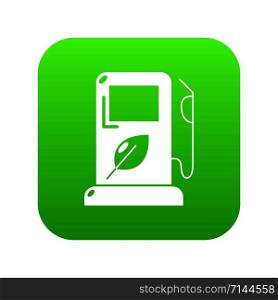 Eco gas station icon green vector isolated on white background. Eco gas station icon green vector