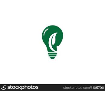 Eco green bulb electrical template design vector