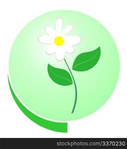 Eco green button - vector