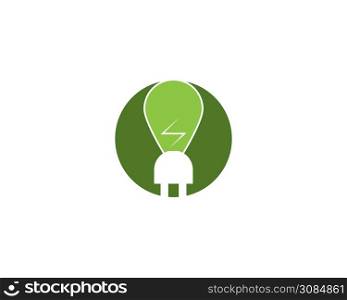 Eco green energy icon logo vector template illustration