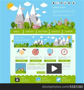 Eco green energy nature web site design template video gallery forum buttons vector illustration