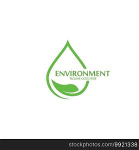 eco green environment logo vector icon illustration design 