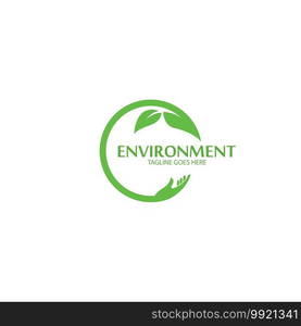 eco green environment logo vector icon illustration design 