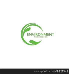 eco green environment logo vector icon illustration design 