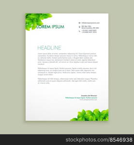 eco green leaf letterhead design