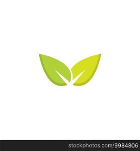 eco green leaf logo vector icon illustration design 