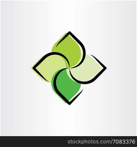 eco green leaves logo illustration