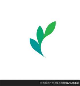 eco green leaves plant logo design