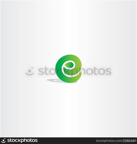 eco green letter e logo vector sign element logotype bio