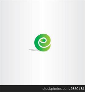 eco green letter e logo vector sign element logotype bio
