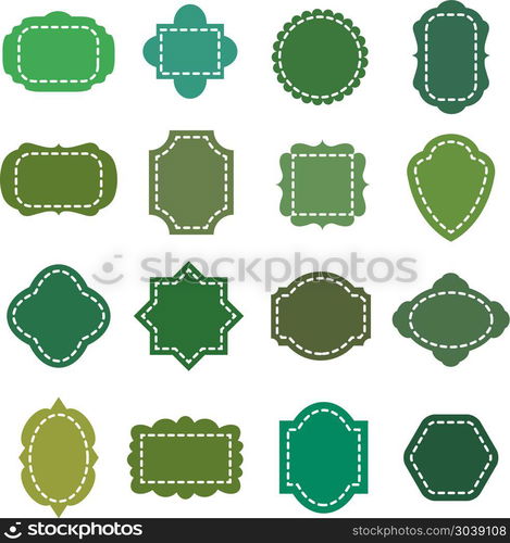 Eco green natural organic product badges vector shapes set. Eco green natural organic product badges vector shapes set. Empty patch or banner for emblem illustration