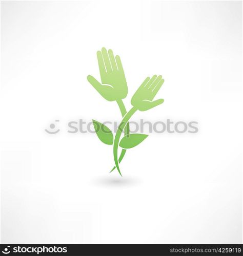 Eco hand icon