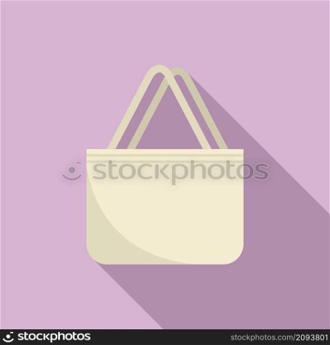 Eco handbag icon flat vector. Fabric bag. Reusable cotton bag. Eco handbag icon flat vector. Fabric bag
