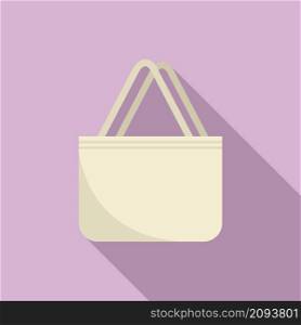 Eco handbag icon flat vector. Fabric bag. Reusable cotton bag. Eco handbag icon flat vector. Fabric bag