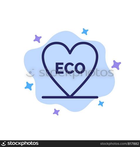 Eco, Heart, Love, Environment Blue Icon on Abstract Cloud Background
