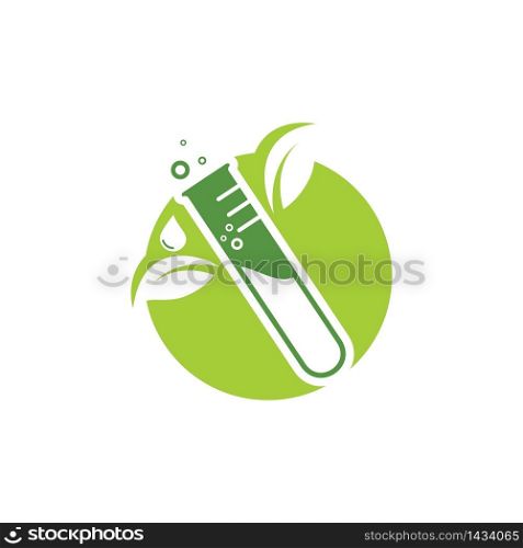 eco herbal laboratory icon logo vector illustration design template