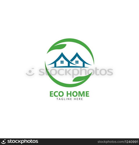 Eco home logo vector icon illustration design