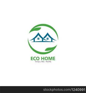 Eco home logo vector icon illustration design