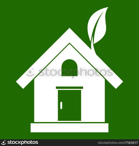 Eco house concept in simple style isolated on white background vector illustration. Eco house concept icon green